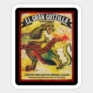 Godzilla Firecracker Poster Retro Sticker